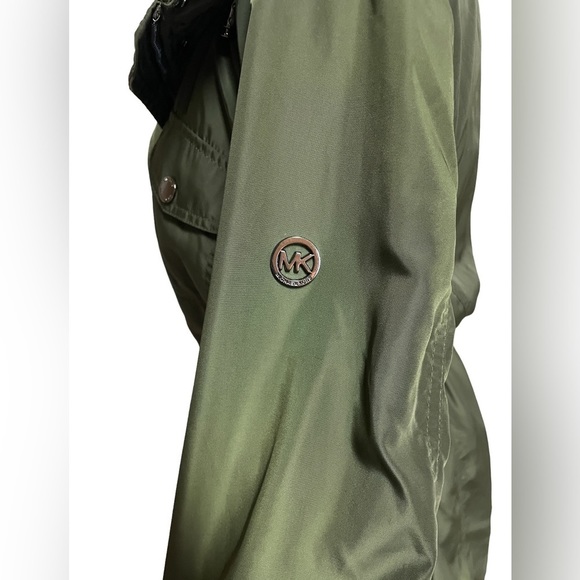 MICHAEL KORS WOMENS HOODED ANORAK JACKET SMALL DARK LODEN GREEN - Picture 5 of 17